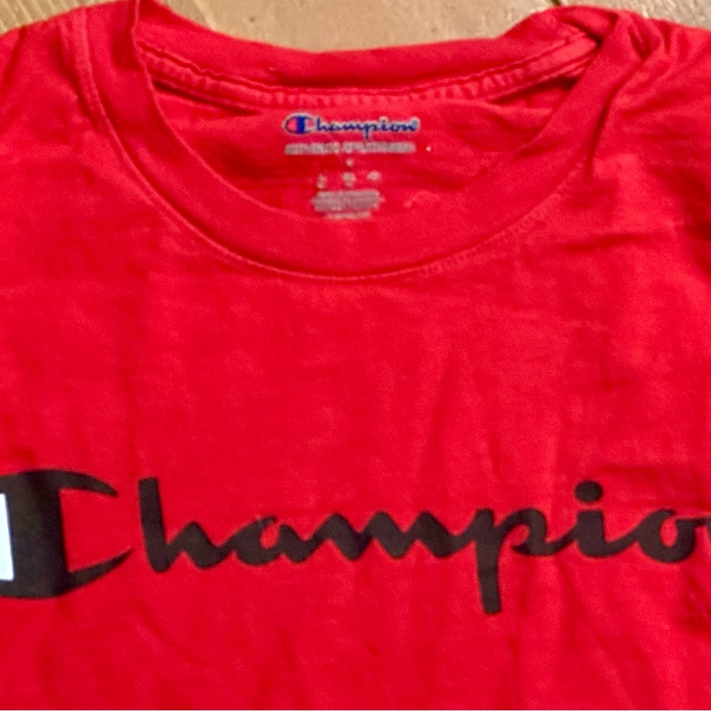 Champion Red Crewneck Long sleeve Tee - Picture 2 of 5